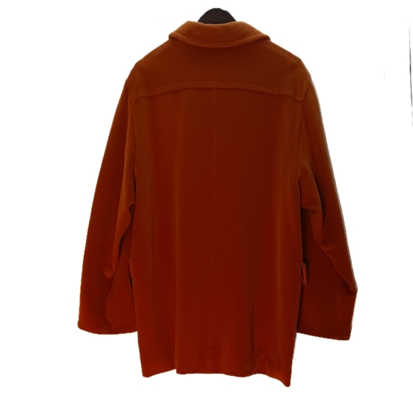 Max Mara Wool Coat VTG Luxury Mob Wife Single Breast Burnt Orange W10 Old Money - Picture 2 of 12